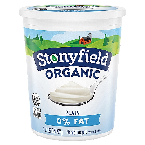 Stonyfield Organic Nonfat Yogurt, Plain, 32 oz.