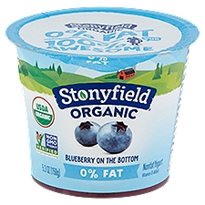 Stonyfield Organic 0% Fat Blueberry on the Bottom Nonfat Yogurt, 5.3 oz