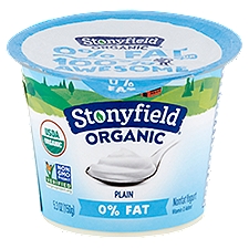 Stonyfield Organic Plain Nonfat Yogurt, 5.3 oz