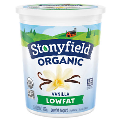 Stonyfield Organic Lowfat Yogurt, Vanilla, 32 oz.