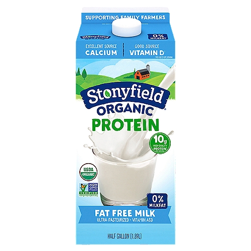 Stonyfield Organic, Organic Fat Free Milk, Ultra Pasteurized, 64 oz