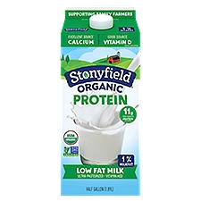 Stonyfield Organic, Organic Lowfat 1% Milk, Ultra Pasteurized Half Gallon, 64 oz
