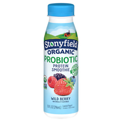 Stonyfield® Organic Probiotic Wild Berry Lowfat Yogurt Protein Smoothie 10 fl. oz. Bottle
