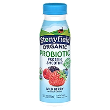 Stonyfield® Organic Lowfat Yogurt, Probiotic Wild Berry Protein Smoothie, 10 Fluid ounce