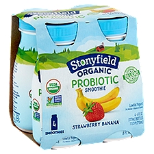 Stonyfield Organic Organic Strawberry Banana Smoothie - 4 Pack, 1.5 pint