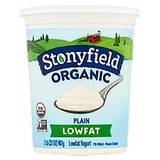 Stonyfield Organic Lowfat Plain, Yogurt, 32 Ounce