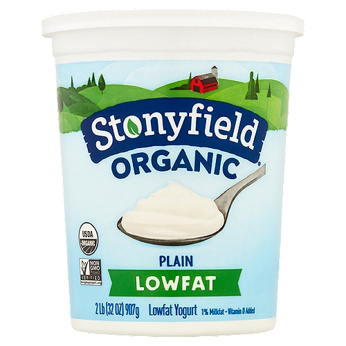 Stonyfield Organic Lowfat Yogurt, Plain, 32 oz.
Stonyfield Organic Plain Lowfat Yogurt is the perfect breakfast staple or afternoon snack for days on the go. Packaged in a 32-ounce container.