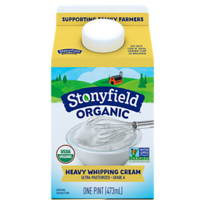 Stonyfield Organic, Organic Heavy Whipping Cream, Ultra Pasteurized, one pint