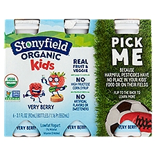 Stonyfield Organic Kids Very Berry Lowfat Yogurt, 3.1 fl oz, 6 count