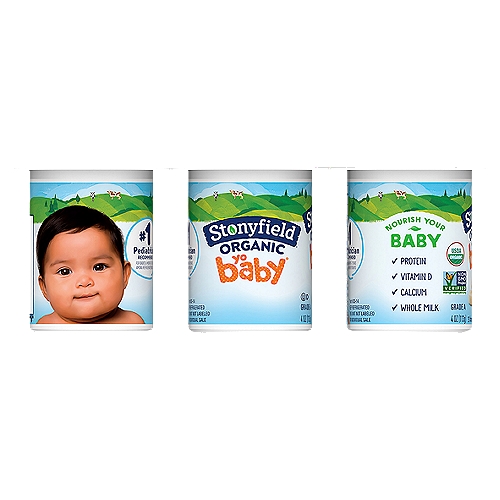 Stonyfield Organic YoBaby Whole Milk Yogurt with Probiotics Banana & Strawberry
#1 pediatrician recommended for babies 6 months - 2 years among refrigerated yogurts

6 Live Active Cultures: S. thermophilus, L. bulgaricus, Bifidobacterium animals lactic BB- 12®, L. acidophilus, L. paracasei and L. rhamnosus.

Nourish Your Baby
✓ Vitamin D
✓ Protein
✓ Calcium
✓ Whole Milk