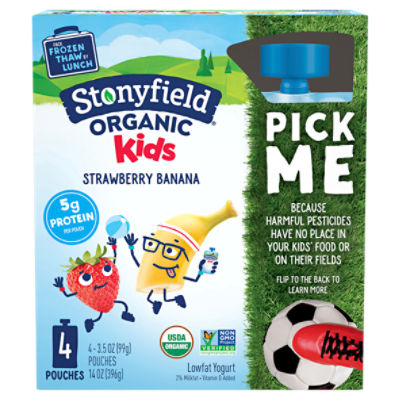 Stonyfield Organic Kids Whole Milk Yogurt Cups, Strawberry Banana, 6 Ct