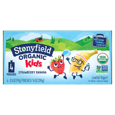 Stonyfield Organic Kids Whole Milk Yogurt Cups, Strawberry Banana, 6 Ct