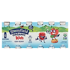 Stonyfield Organic Kids Very Berry Lowfat Yogurt, 3.1 fl oz, 12 count, 37.2 Fluid ounce