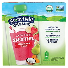 Stonyfield Organic Organic Strawbana Smash Dairy Free Smoothie, 12.8 Ounce
