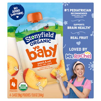 Stonyfield Organic YoBaby Whole Milk Baby Yogurt Cups, Apple