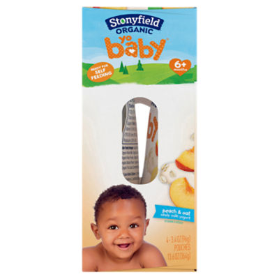 Stonyfield Organic Yobaby Pear & Peach Whole Milk Kids' Probiotic Yogurt -  6ct/4oz Cups : Target