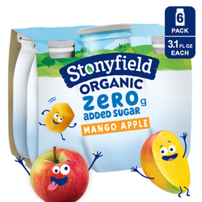 Stonyfield Organic Mango Apple Drinkable Lowfat Yogurt, 3.1 fl oz, 6 count