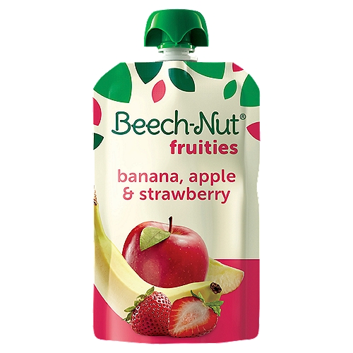 Beech-Nut Fruities Stage 2 Baby Food, Banana Apple & Strawberry, 3.5 oz Pouch