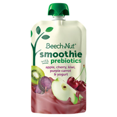 Beech-Nut Smoothie + Prebiotics for Toddlers, Apple Cherry Prpl Carrot Yogurt, 3.5oz Pouch