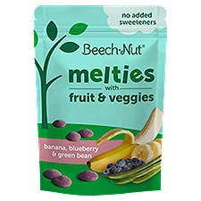 Beech-Nut Melties Banana Blueberry & Green Bean Melts Baby & Toddler Snack, 1 oz Bag, 1 Ounce