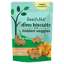Beech-Nut Dino Biscuits with Hidden Veggies Butternut Bliss Baked Toddler Snack, 5 oz Bag