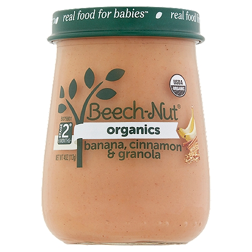 Beech-Nut Organics Banana, Cinnamon & Granola Baby Food, Stage 2, 6 Months+, 4 oz
Real food for babies™