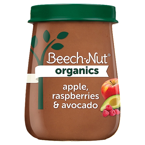 Beech-Nut Organics Apple, Raspberries & Avocado Baby Food, Stage 2, 6 Months+, 4 oz