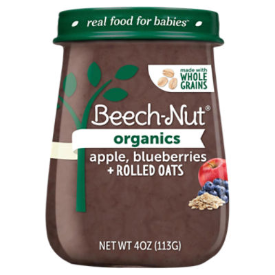 Beech-Nut Organics Stage 3 Organic Baby Food, Apple Blueberry & Oats, 4 oz Jar