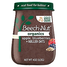 Beech-Nut Organics Stage 3 Organic Baby Food, Apple Blueberry & Oats, 4 oz Jar, 4 Ounce
