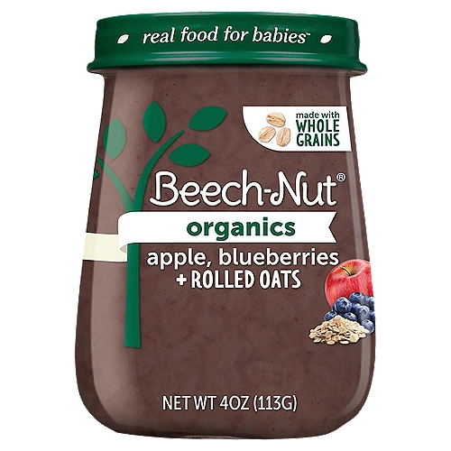 Beech-Nut Organics Stage 3 Organic Baby Food, Apple Blueberry & Oats, 4 oz Jar
