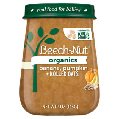 Beech-Nut Organics Stage 3 Organic Baby Food, Banana Pumpkin & Oats, 4 oz Jar