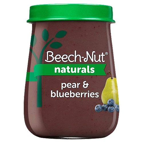 Beech-Nut Naturals Pear & Blueberries Baby Food, Stage 2, 6 Months+, 4 oz