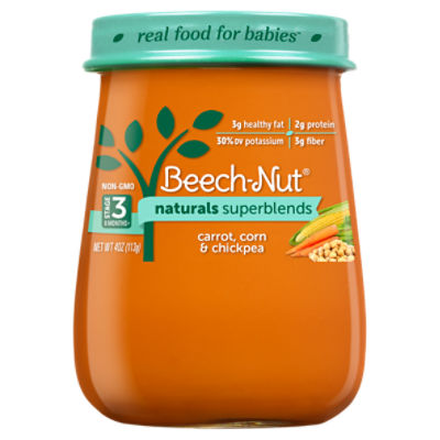 Beech-Nut Naturals Superblends Carrot, Corn & Chickpea Baby Food, Stage