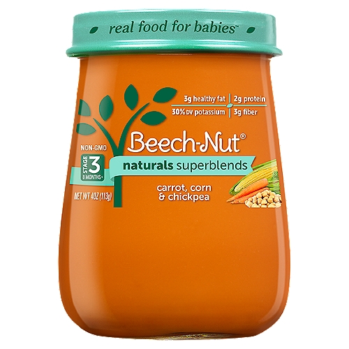 Beech-Nut Naturals Superblends Carrot, Corn & Chickpea Baby Food, Stage 3, 8 Months+, 4 oz
