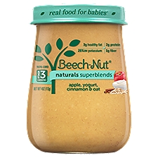 Beech-Nut Naturals Superblends Apple, Yogurt, Cinnamon & Oat Stage 3 8 Months+, Baby Food, 4 Ounce