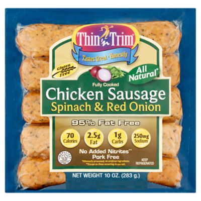 Thin 'n Trim Spinach & Red Onion Chicken Sausage, 5 count, 10 oz