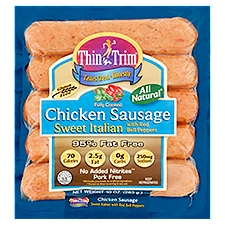 Thin 'n Trim Sweet Italian with Red Bell Peppers Chicken Sausage, 5 count, 10 oz, 10 Ounce