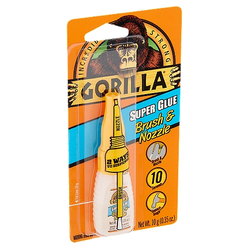 Gorilla Brush & Nozzle Super Glue, 0.35 oz