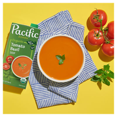 Pacific Foods Organic Tomato Basil Soup Plant Based 32 oz Carton