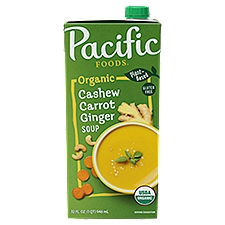 Pacific Foods Organic Creamy Cashew Carrot Ginger, Soup, 1 Quart