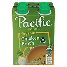 Pacific Foods Organic Free Range Chicken Broth, 8 oz Carton (Pack of 4)