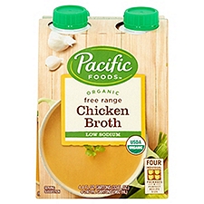 Pacific Foods Organic Free Range Chicken Broth, 8 fl oz, 4 count