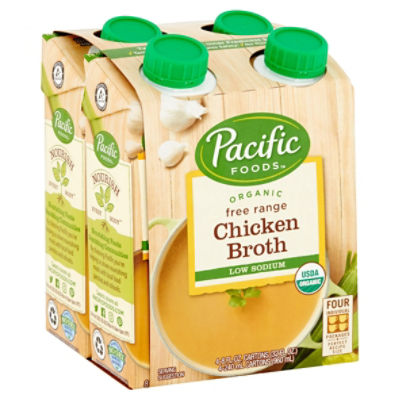 Pacific Natural Foods Free-Range Chicken Broth (Pack of 6) - Low