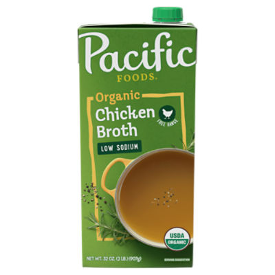 Pacific Foods Low Sodium Organic Free Range Chicken Broth, 32 oz Carton
