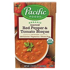 Pacific Foods Organic Roasted Red Pepper & Tomato Bisque, 17.6 Ounce