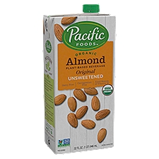 Pacific Foods Organic Almond Original Unsweetened, Plant-Based Beverage, 1 Quart