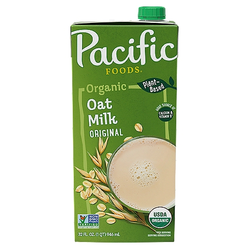 Pacific Foods Organic Original Oat Plant-Based Beverage, 32 fl oz
Pacific Foods Organic Oat Original Beverage lets the sweetness of the oats shine in this creamy beverage. Good source of calcium and vitamin D, this beverage is also low-fat, lactose, cholesterol, and soy free, is vegan, and is certified USDA-organic. At Pacific Foods, we're proud of using time-honored recipes and quality ingredients. We steer clear of additives and GMOs and always will. Our mission is to nourish every body, one meal at a time.