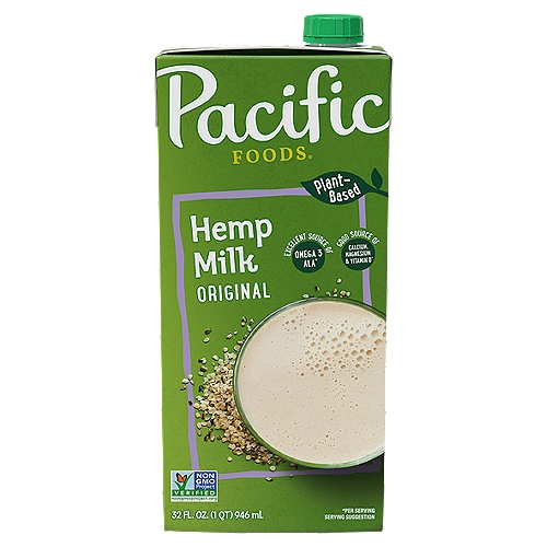Pacific Foods Original Hemp Plant-Based Beverage, 32 fl oz
Pacific Foods Hemp Plant-Based Beverage is smooth and creamy with a nutty flavor. Made from the hemp seed, it's a great source of plant-based nutrition including Omega-3 and 6 and essential amino acids. At Pacific Foods, we're proud of using time-honored recipes and quality ingredients. We steer clear of additives and GMOs and always will. Our mission is to nourish every body, one meal at a time.
