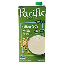 Pacific Foods Original Ultra Soy Milk, Plant Based Milk, 32 oz Carton