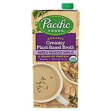 Pacific Foods Organic Herb & Roasted Garlic Creamy Plant-Based, Broth, 32 Fluid ounce